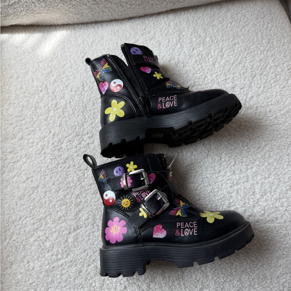 Steve Madden toddler Black Peace & Love Boots